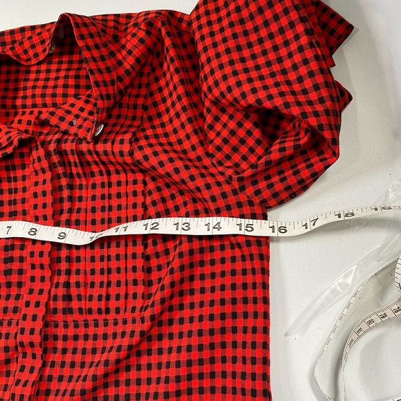 J. Crew Factory Drapey Buffalo Check Tuxedo Top XXS - Picture 8 of 9